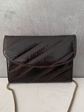 VINTAGE MORLE REAL SNAKESKIN SHOULDER BAG CHAIN STRAP